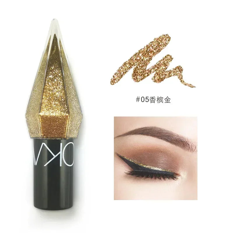 Diamond Shiny Eye Liners Eyeshadow Waterproof Silver Rose Gold Color Glitter Sequins Eyeliner Eye Shadow Makeup Beauty Cosmetics Purest Peak